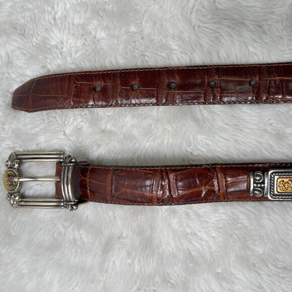 Brighton Museum Women\'s Brown Leather Rhinestone Belt Size Medium main image 9